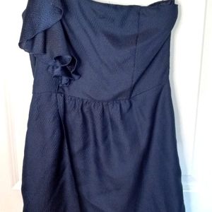Gianni Bini navy blue one shoulder dress